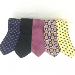 Mens Lot of 5 Ties Mix Variety Style Designer